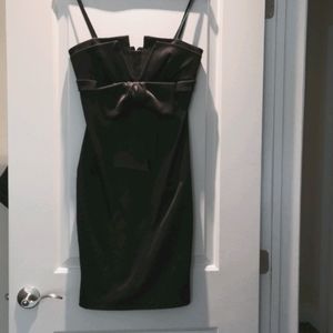 NWOT Midi black cocktail dress with bow